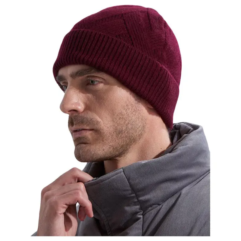 H YXIANG Pure Wool Beanies Men's-18