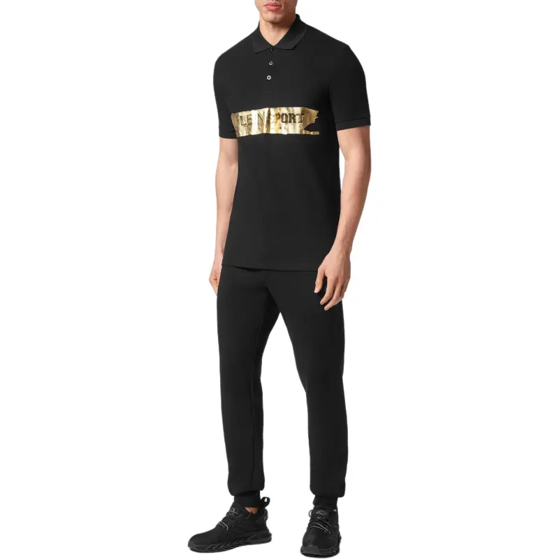 PLEIN SPORT Logo print Short sleeved Polo Shirt-1