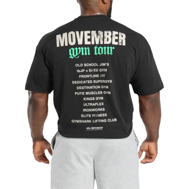 GYMSHARK x Movember Tour T Shirt Men's Black-1