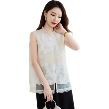 Yi Mengyuan Silk Tank Top Women's White