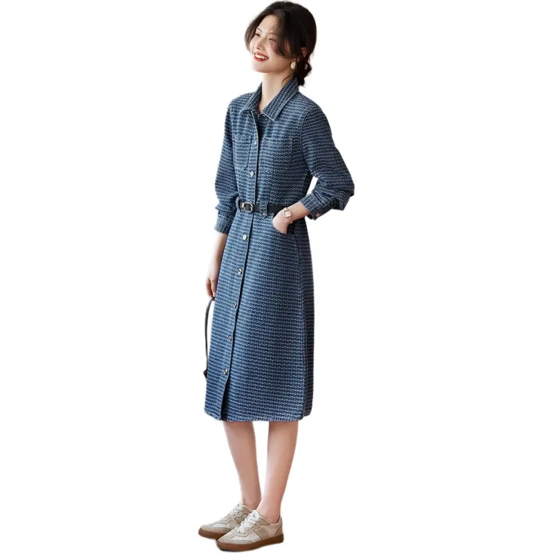 XWI Long Sleeved Dress Women's Light Blue-2