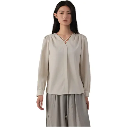 AYILIAN Shirt Women's White Marble Color