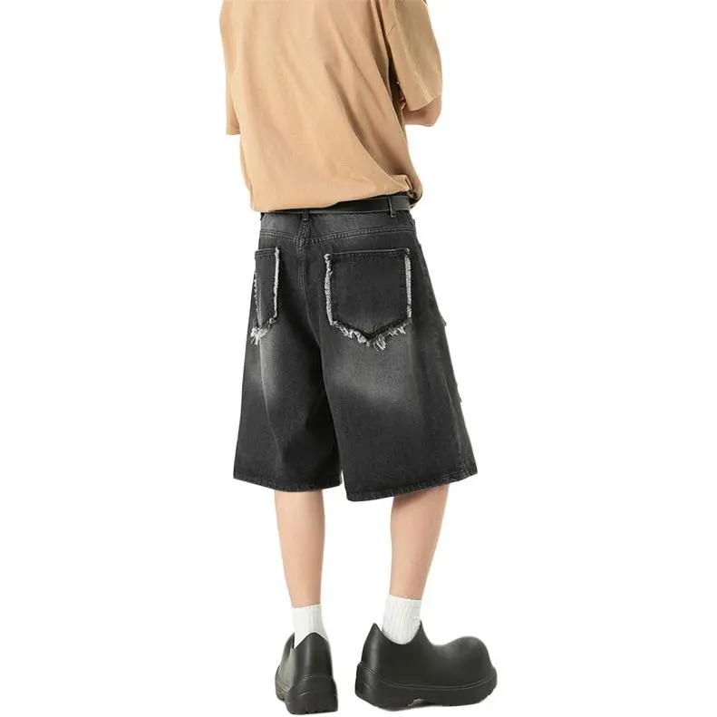 ROOMBOSE Denim Shorts Unisex Black-1