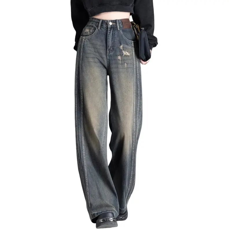 You Cow Me Pants Jeans Women's Nostalgic Blue-9