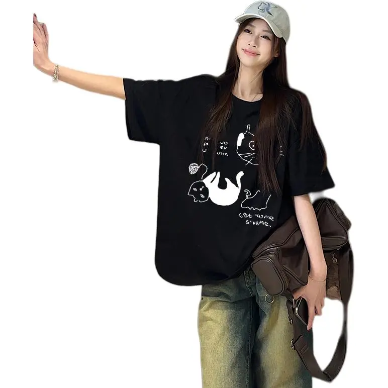Mu Xiao Xin Drop Shoulder Sleeve T Shirt Women's-5