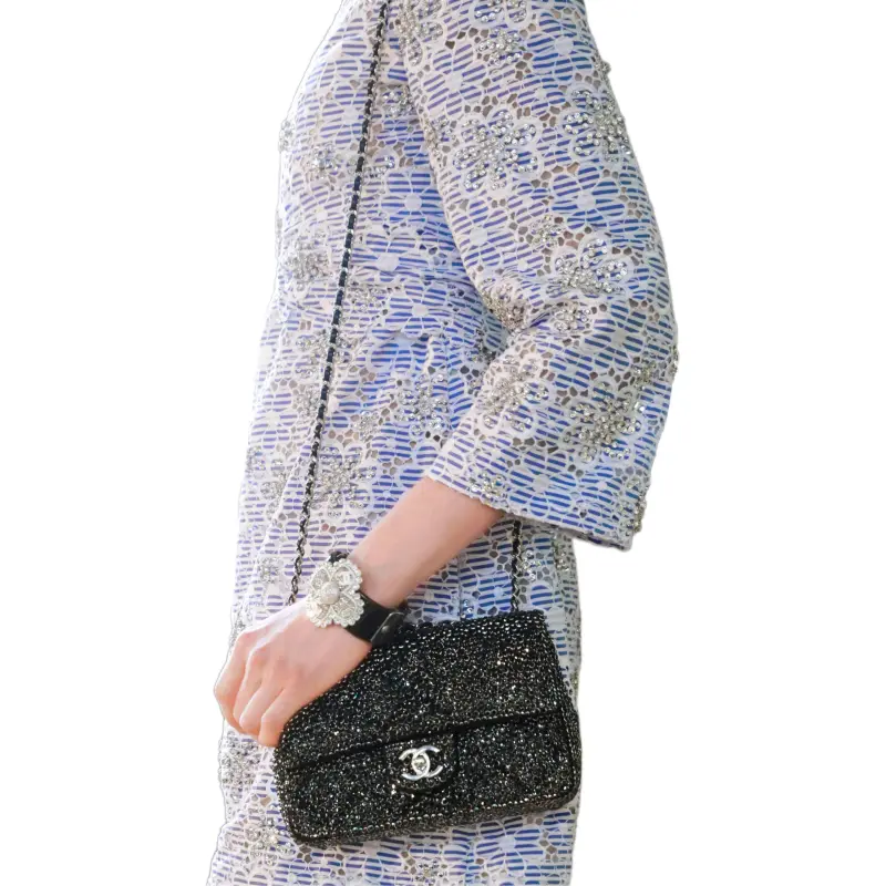 CHANEL 25C Long Sleeved Dresses Women's Light Blue-2