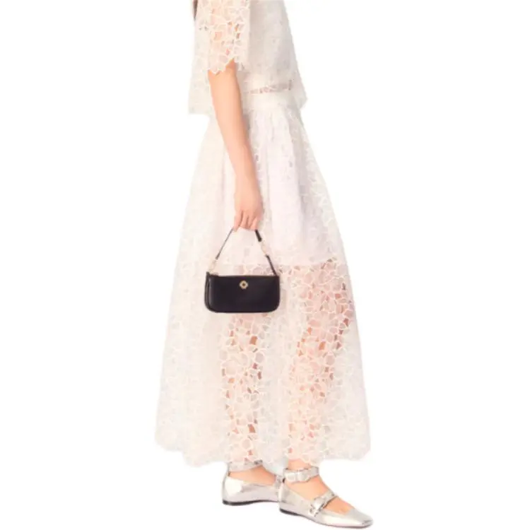 Maje Floral lace Maxi Skirt-3