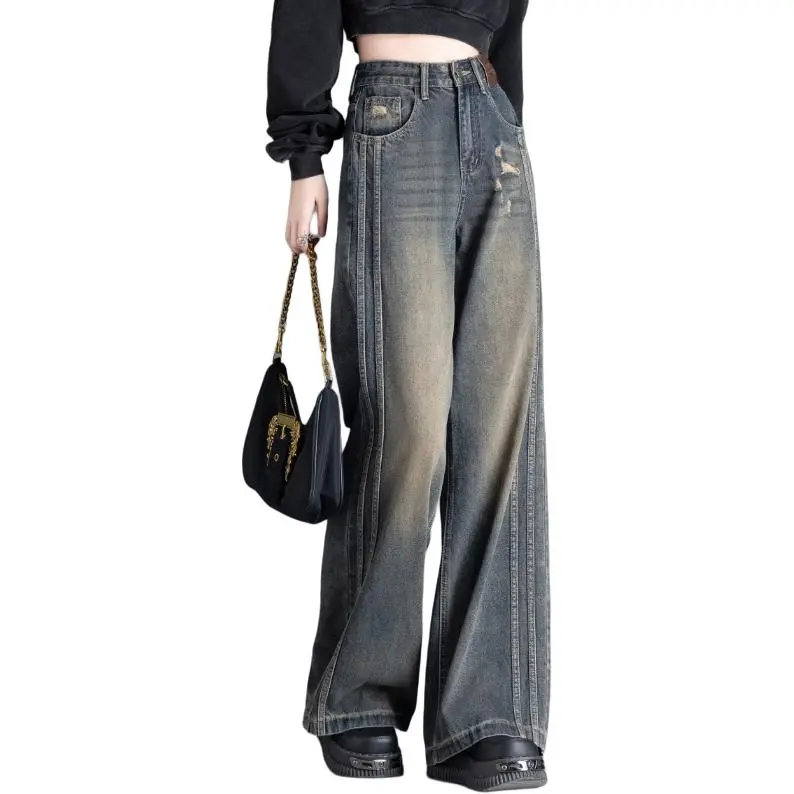 You Cow Me Pants Jeans Women's Nostalgic Blue-8
