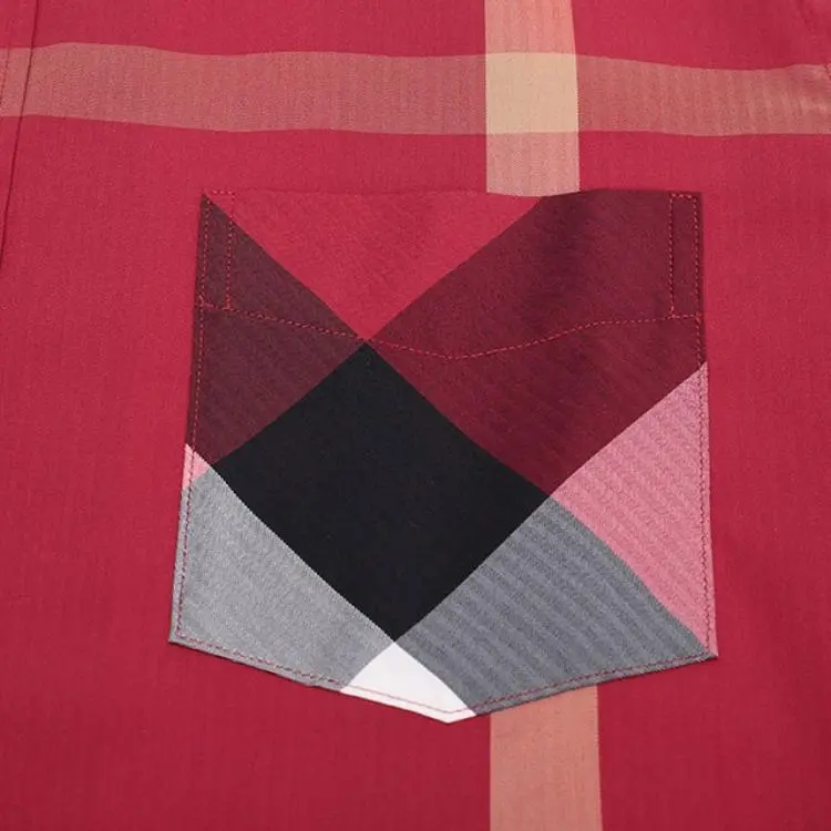 Burberry Shirts Men Red-5