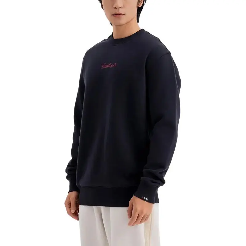 DECATHLON 500 Series FLEECE SWEATER CREW NECK Sweatshirt Men's Black-4