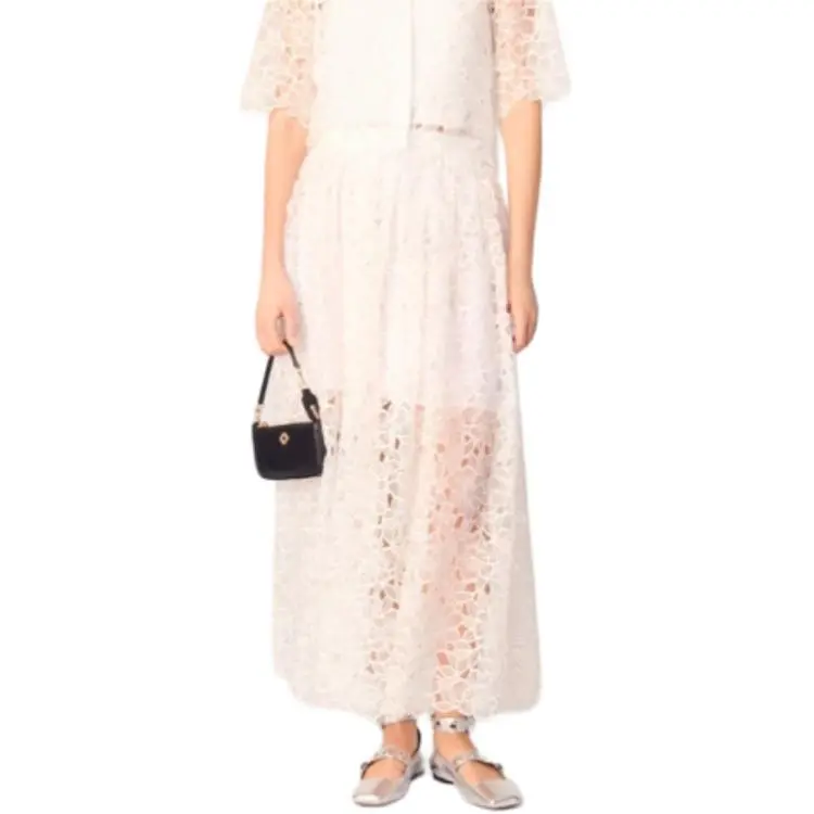 Maje Floral lace Maxi Skirt-1