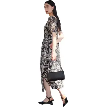 Yi Mengyuan Short Sleeved Dress Women's Black