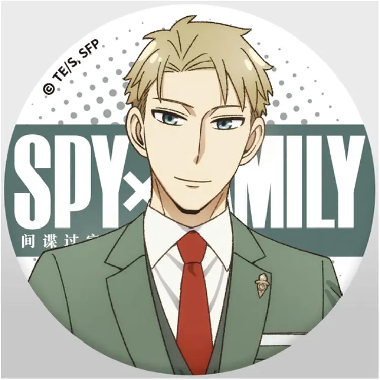 Wakame Anya Forger, Loid Forger, Yor Forger, Bond Forger Figure Print Collection Double Flash Badge Badges-3