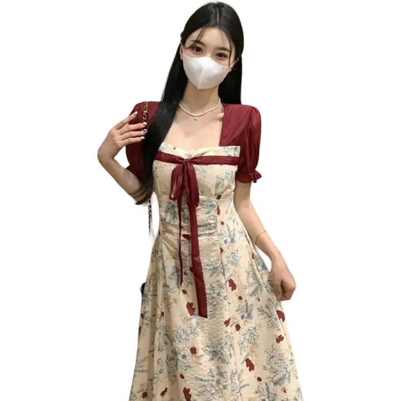 XIANSINIAO Short Sleeved Dress Women's-1