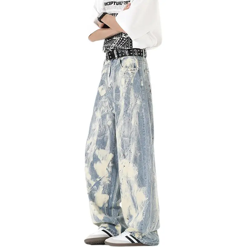 YOFVV Jeans Unisex White Blue-3