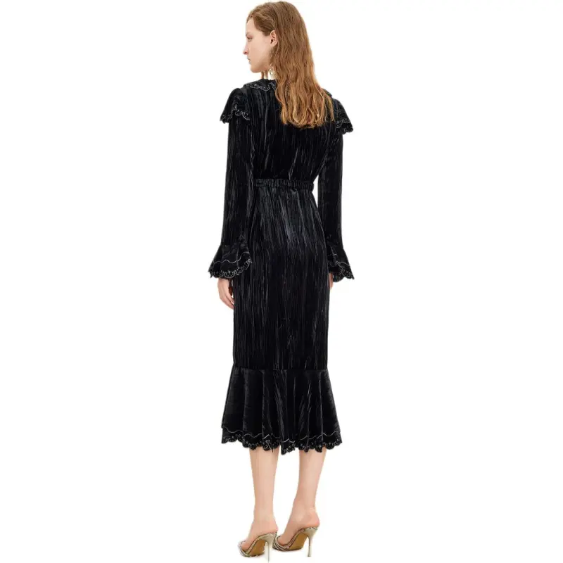 COCOON Long Sleeved Dress Women's Black-3