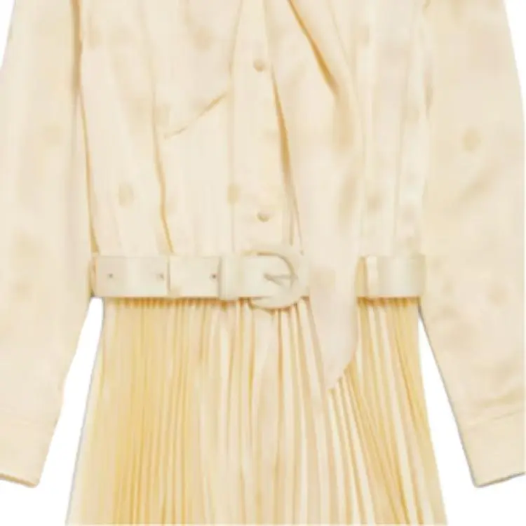 Balenciaga Long Sleeved Dress Regular Fit Women's Cream-2
