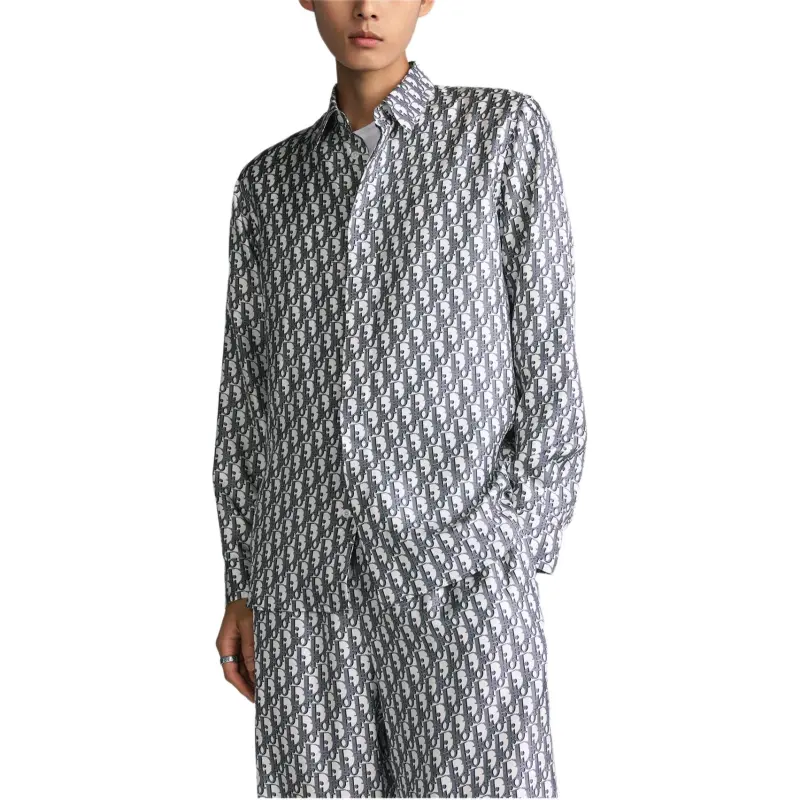 DIOR SS25 Summer Men's Clothing Collection Shirt Men's Blue White-4