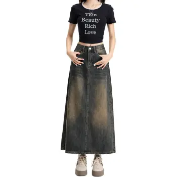 Kazakhstan Denim Long Skirt Women's
