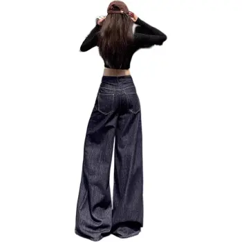 DanerWang Jeans Women's Dark Blue
