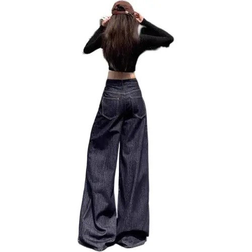 DanerWang Jeans Women's Dark Blue