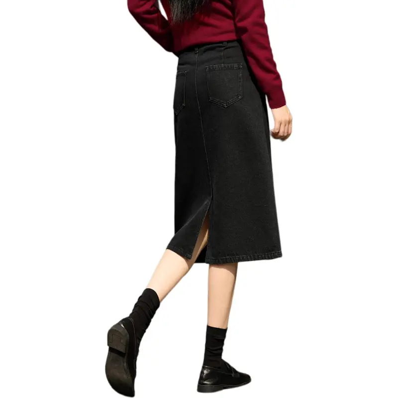 XWI Denim Long Skirt Women's Black-3