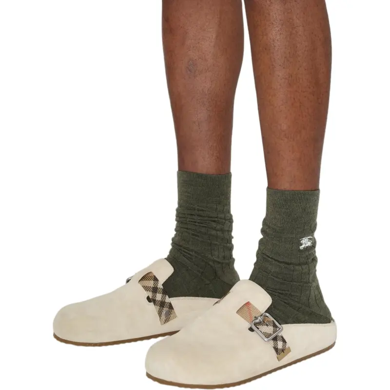 Burberry SS25 Mid Calf Socks Men's 1 Pack Green-2