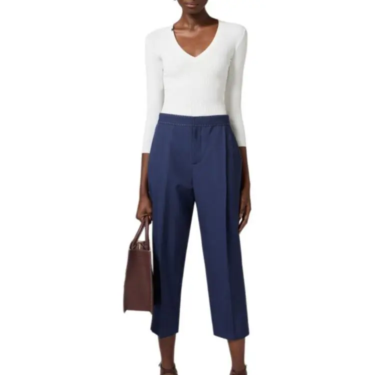 Elisabetta Franchi V neck Ribbed Top-2