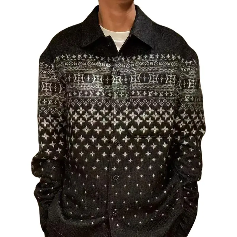 LOUIS VUITTON Silk Cashmere And Wool Blend Double Face Jacquard Overshirt-4