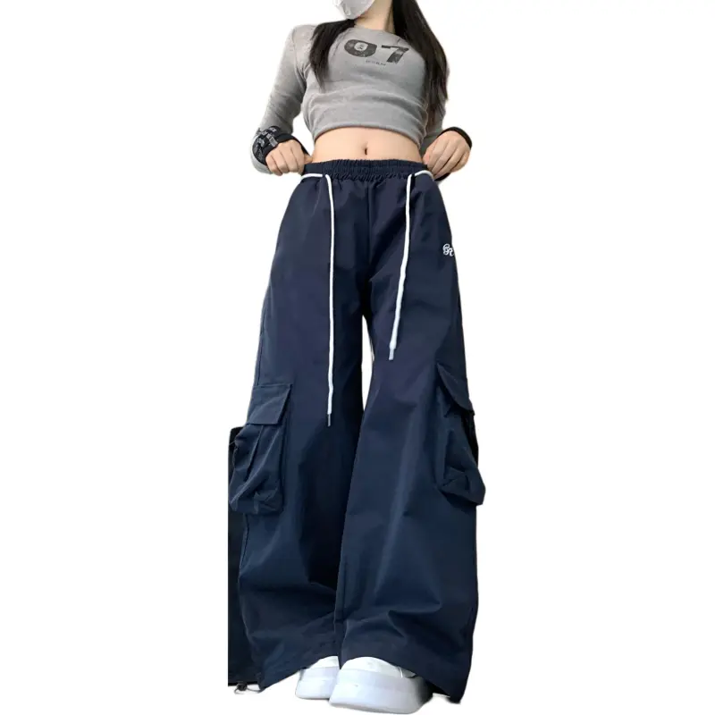 Mu Xiao Xin Casual Pants Women's Navy Blue-2
