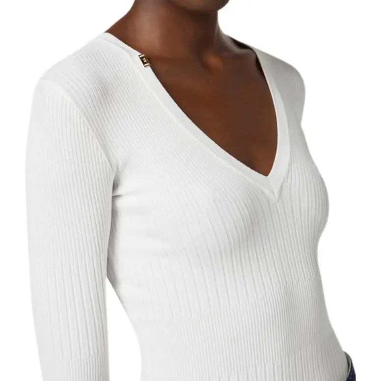 Elisabetta Franchi V neck Ribbed Top-4