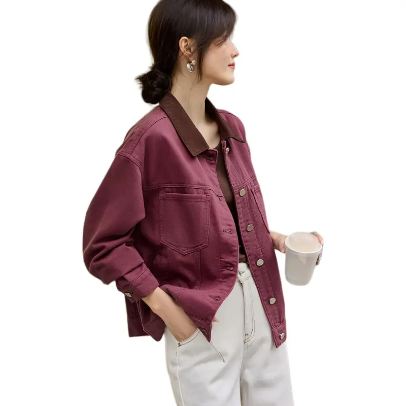XWI Denim Jacket Women's Berry Pink-1