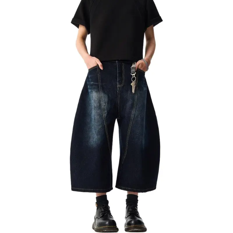 KVIV Denim Shorts Men's Vintage Blue -1
