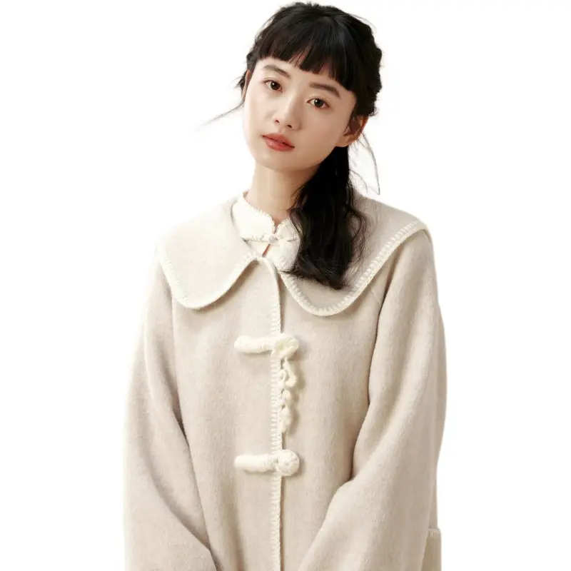 ZIHAN Coats Women's Beige Gold-3