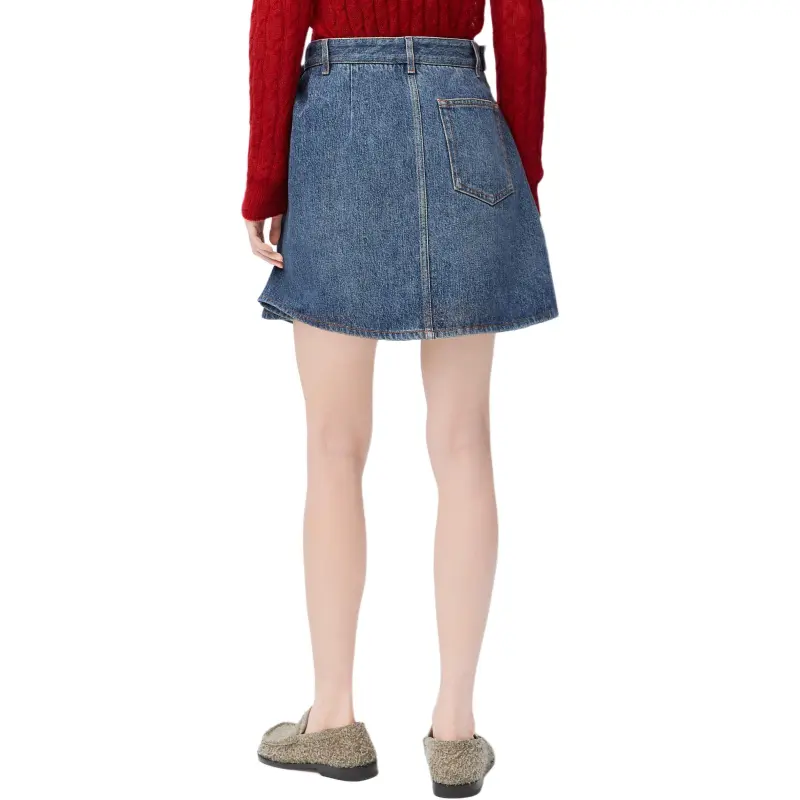 LOEWE Draped Skirt 'Indigo Blue'-2