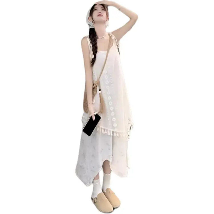 Mu Xiao Xin Slip Dresses Women's Beige-2