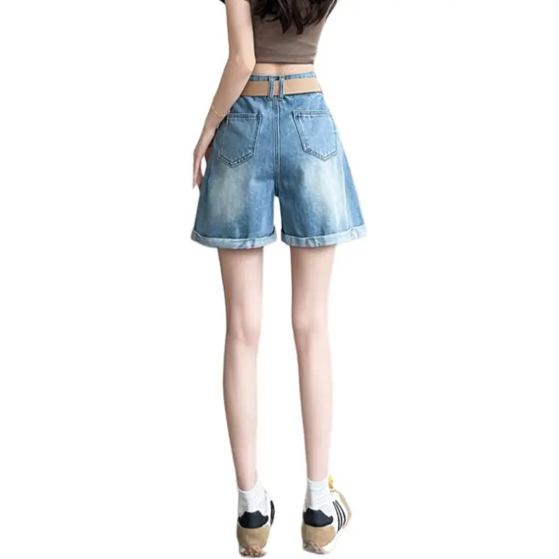 Mu Xiao Xin Denim Shorts Women's-5