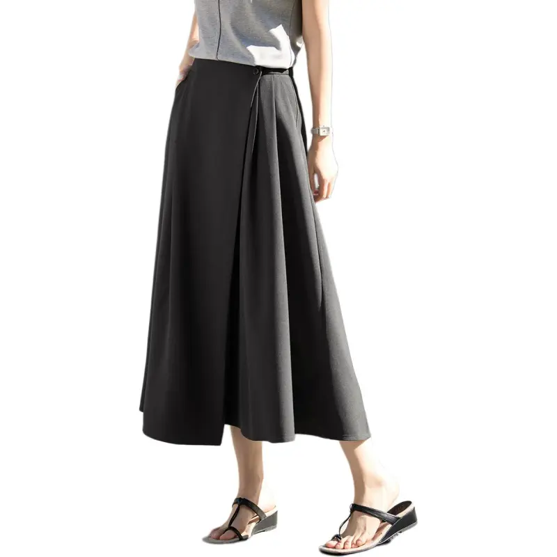 Mo Han Yi Mei Casual Long Skirt Women's Gray-3