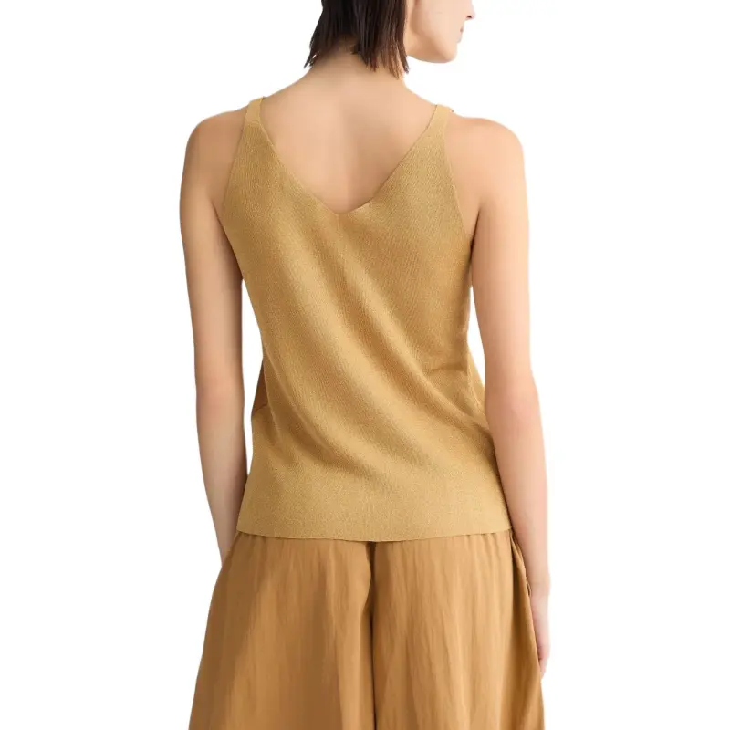 LIU·JO V neck Metallic Tank Top-2