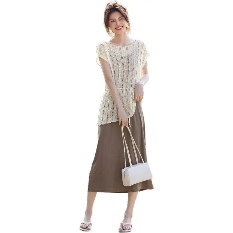 XWI Skirt Set Women's Brown & Ecru-2