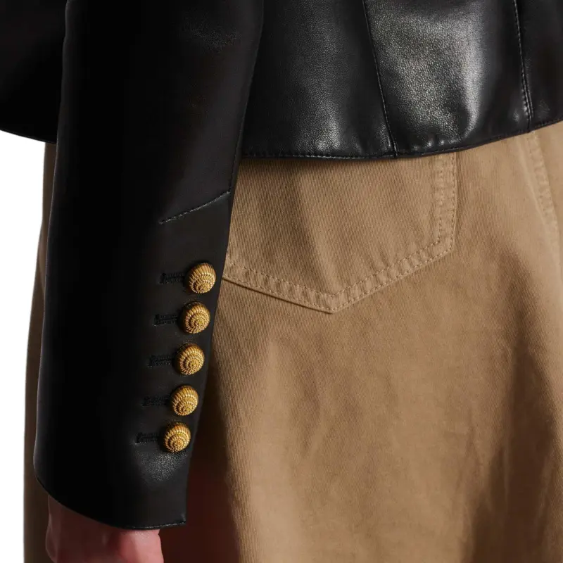 BALMAIN Leather Peplum Jacket-7