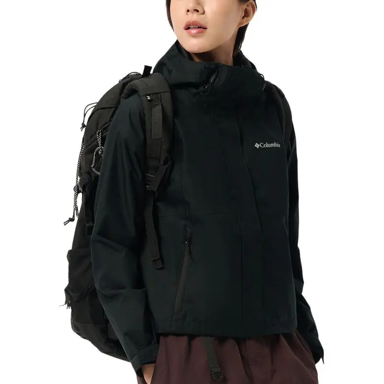 Columbia Water Resistant Windproof Breathable Windbreaker Jacket Women's Black-3