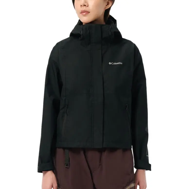 Columbia Water Resistant Windproof Breathable Windbreaker Jacket Women's Black-4