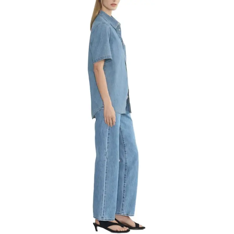 ARITZIA SS25 Denim Forum The '90s Vintage Shortsleeve Denim Shirt Women's-3