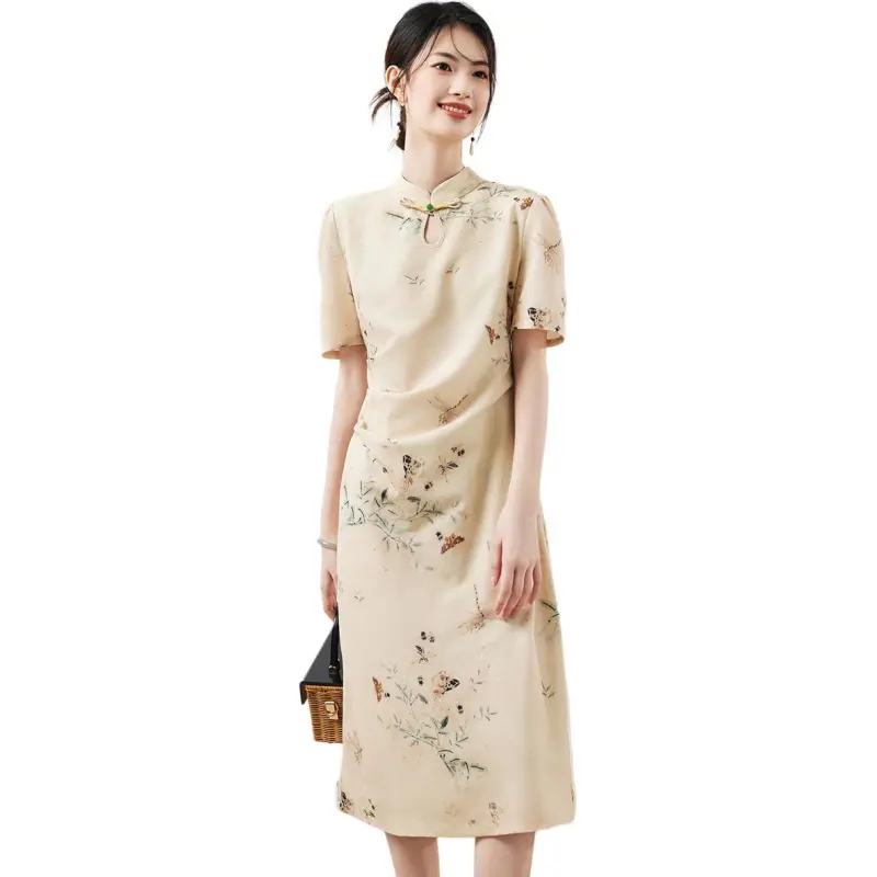 XINFEIYU Short Sleeved Dresses Women's Yellow-3