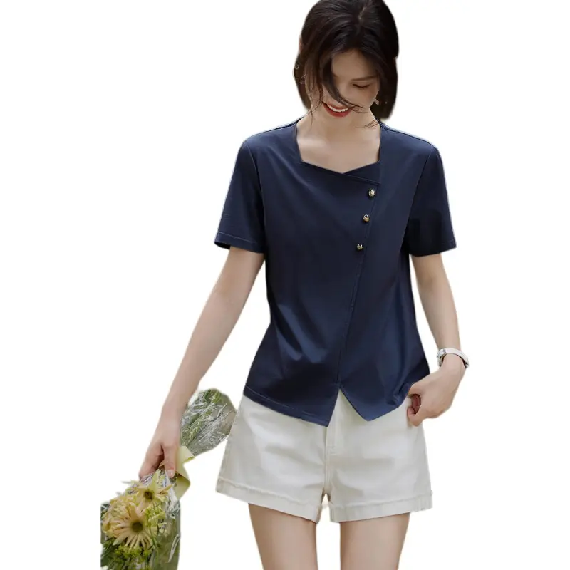 XWI T Shirts Women's Navy Blue-3