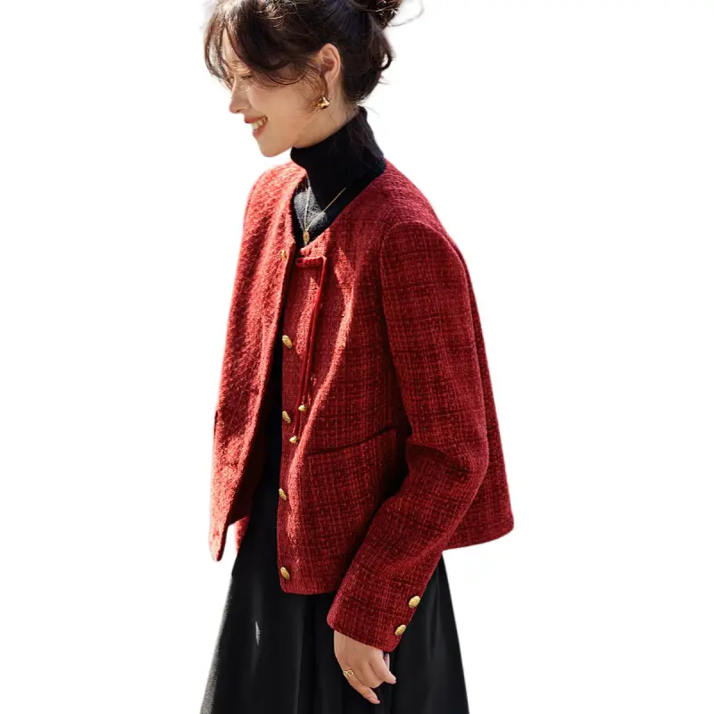 Mo Han Yi Mei Jackets & Coats Women's Vintage Red-2