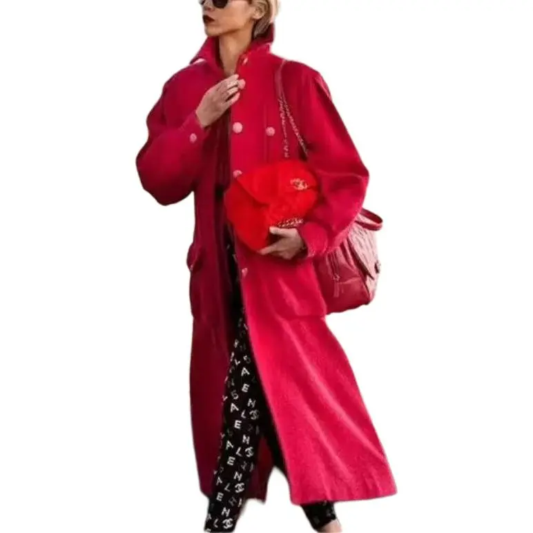 CHANEL 20C Coat Women's Rose Red-2
