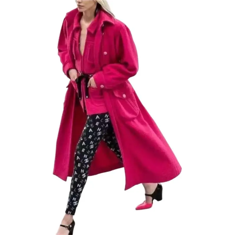 CHANEL 20C Coat Women's Rose Red-1