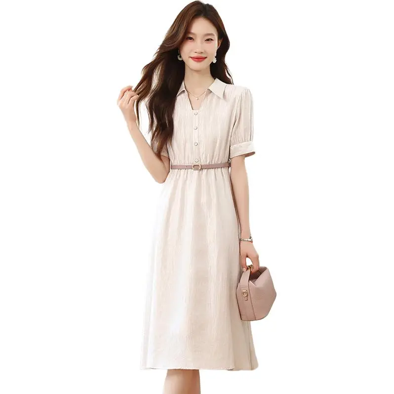 MM Short Sleeved Dress Women's Light Pink-2